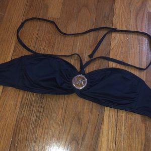 Michael Kors Navy Blue Bandeau Bikini Top